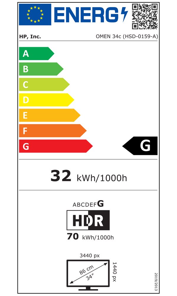 HP OMEN 34c/ 34" prohnutý/ 3440x1440/ VA/ 1ms/ 400 cd/m2/ 3000:1/ HDMI/ DP/ jack/ VESA/ černý