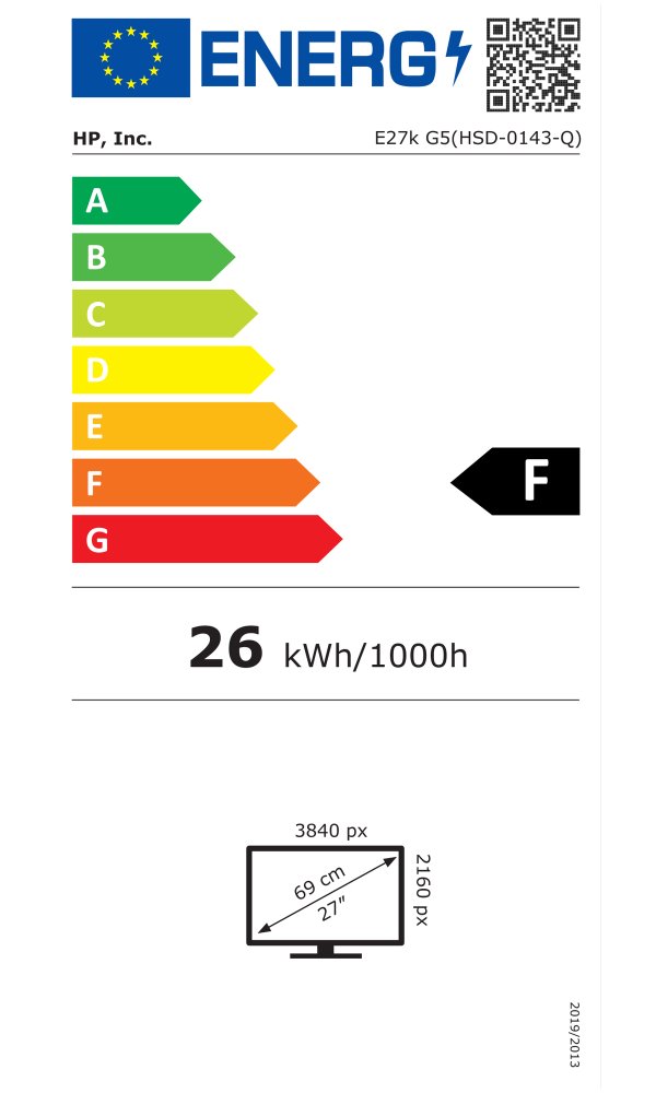 HP E27k G5/ 27"/ 3840x2160/ IPS/ 5ms/ 350 cd/m2/ 1000:1/ HDMI/ DP/ USB/ RJ-45/ VESA/ PIVOT/ černo-stříbrný