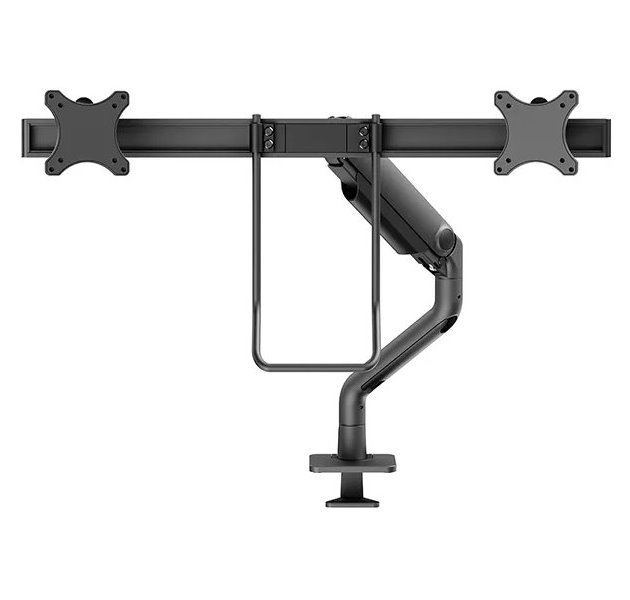 Neomounts DS75S-950BL2/Držák displeje/na stůl/17-27"/svorka+průch./VESA 100X100/nosn.2x8kg/plyn.píst/2 dis