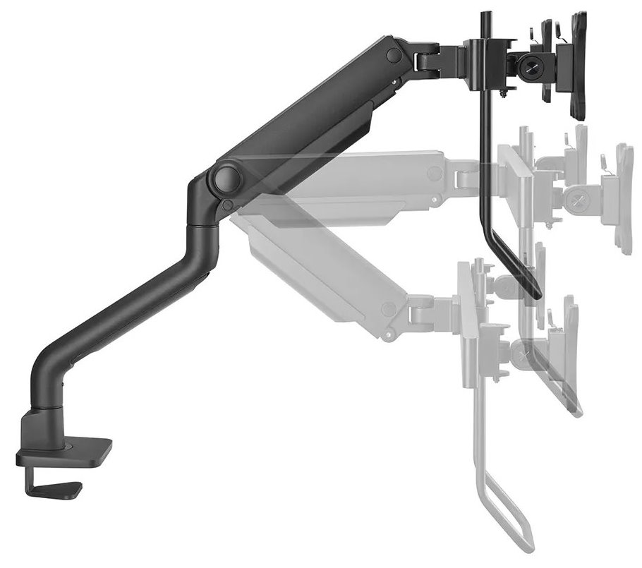 Neomounts DS75S-950BL2/Držák displeje/na stůl/17-27"/svorka+průch./VESA 100X100/nosn.2x8kg/plyn.píst/2 dis