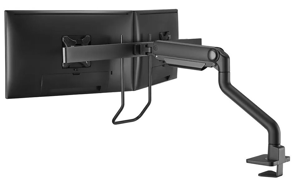 Neomounts DS75S-950BL2/Držák displeje/na stůl/17-27"/svorka+průch./VESA 100X100/nosn.2x8kg/plyn.píst/2 dis