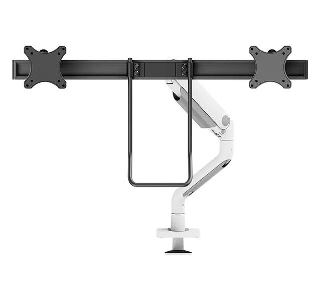 Neomounts DS75S-950WH2/Držák displeje/na stůl/17-27"/svorka+průch./VESA 100X100/nosn.2x8kg/plyn.píst/2 dis