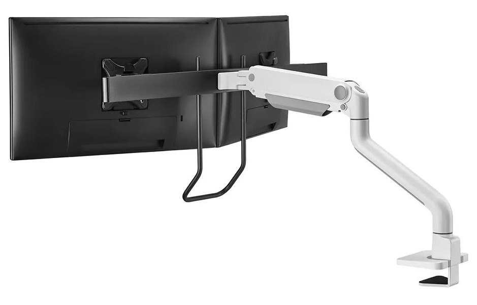 Neomounts DS75S-950WH2/Držák displeje/na stůl/17-27"/svorka+průch./VESA 100X100/nosn.2x8kg/plyn.píst/2 dis