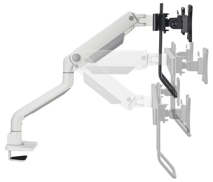 Neomounts DS75S-950WH2/Držák displeje/na stůl/17-27"/svorka+průch./VESA 100X100/nosn.2x8kg/plyn.píst/2 dis