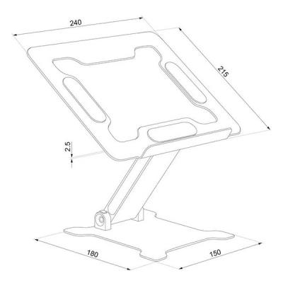Neomounts  DS20-740BL1 Notebook Desk Stand (ergonomic, portable, height adjustable)