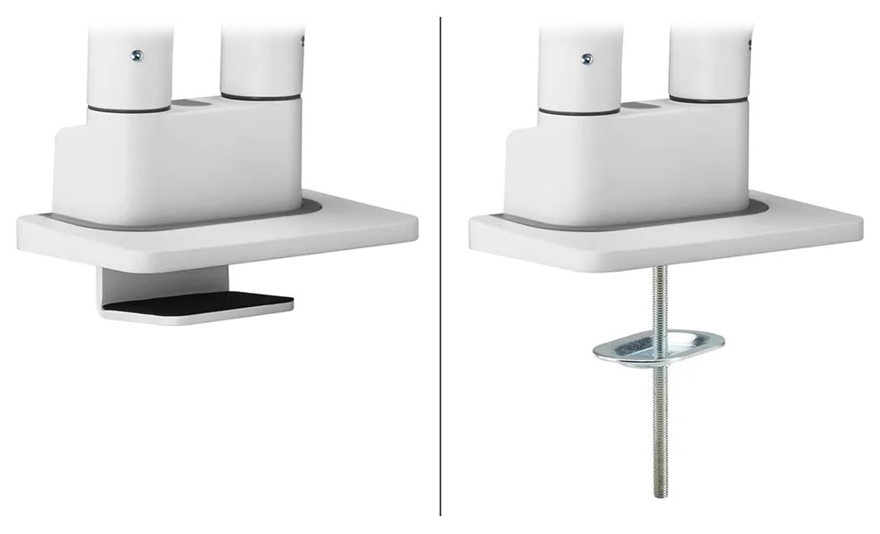 Neomounts DS70S-950WH2/Držák displeje/na stůl/17-35"/svorka+průch./VESA 100X100/nosn.2x18kg/plyn.píst/2 dis