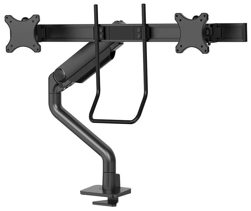 Neomounts DS75S-950BL2/Držák displeje/na stůl/17-27"/svorka+průch./VESA 100X100/nosn.2x8kg/plyn.píst/2 dis