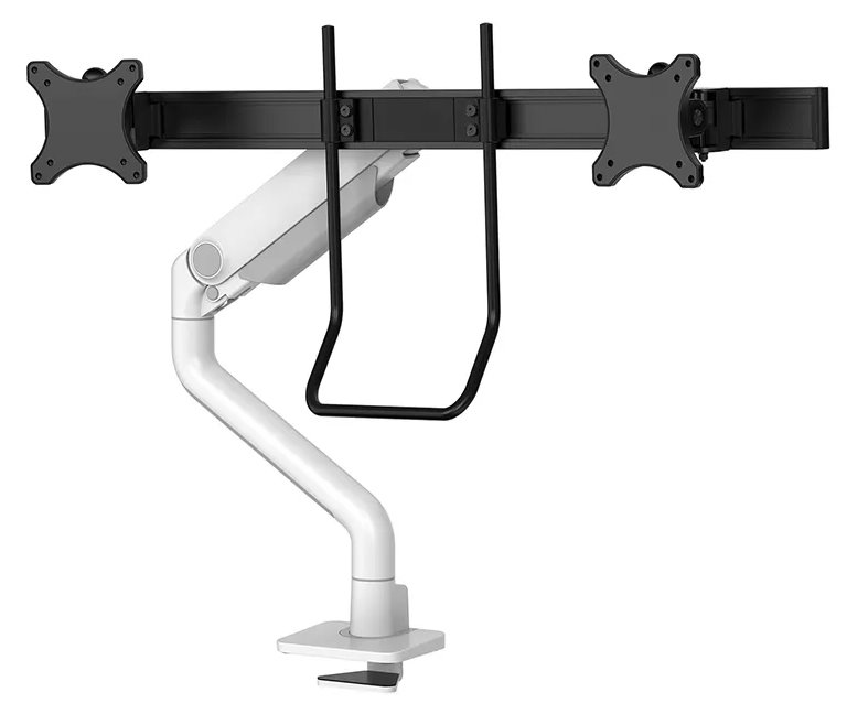 Neomounts DS75S-950WH2/Držák displeje/na stůl/17-27"/svorka+průch./VESA 100X100/nosn.2x8kg/plyn.píst/2 dis