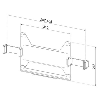 Neomounts  ADS20-425BL1 / Držák na notebook 11,6"-17,3" / doplněk pro stojany VESA 75x75 / nosn. 8kg