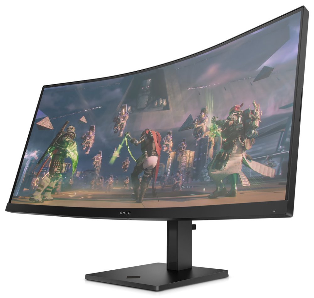 HP OMEN 34c/ 34" prohnutý/ 3440x1440/ VA/ 1ms/ 400 cd/m2/ 3000:1/ HDMI/ DP/ jack/ VESA/ černý
