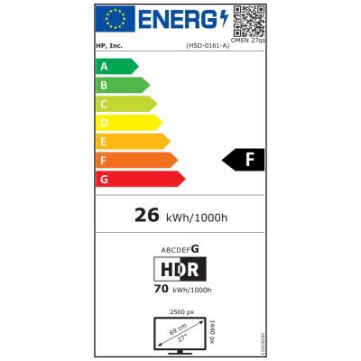 OMEN 27qs/ 27"/ 2560x1440/ IPS/ 1ms/ 400 cd/m2/ 1000:1/ HDMI/ DP/ jack/ USB/ VESA/ PIVOT/ černý