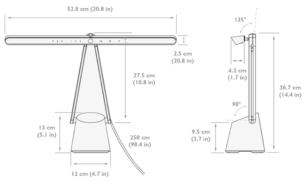 BENQ Lampa LED Table PianoLight R Black