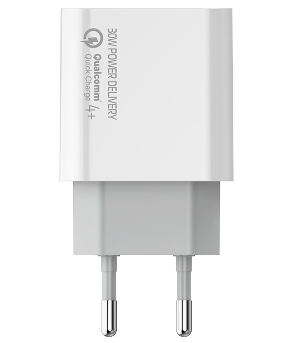 COLORWAY 1x USB a 1x USB-C/ turbo síťová nabíječka/ 30W/ 100V-240V/ Bílá