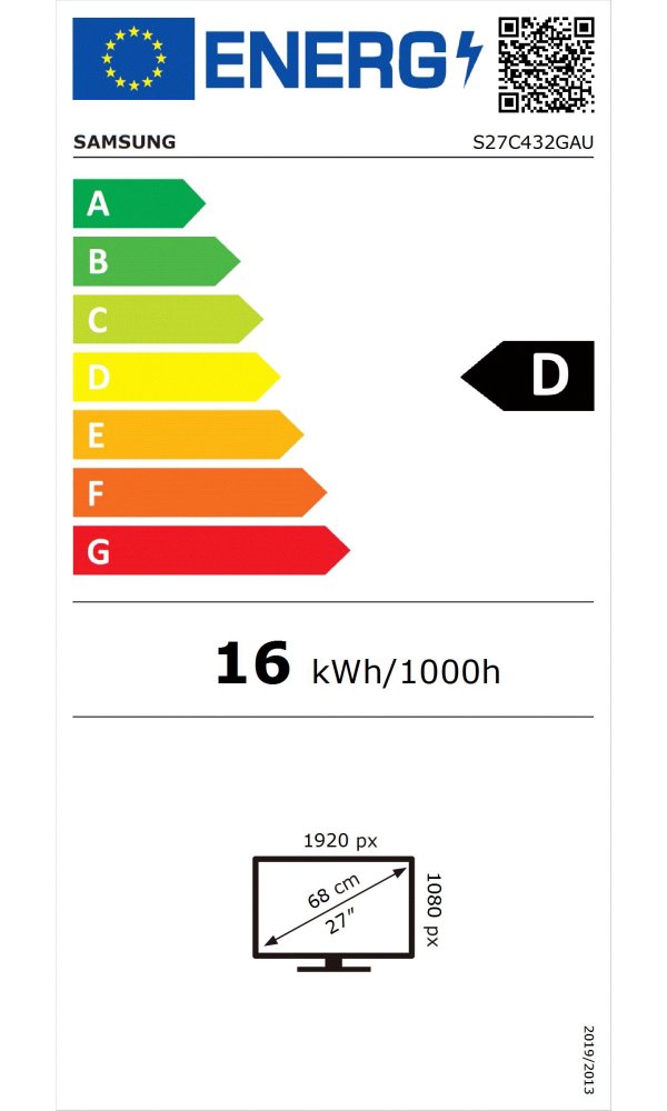 Samsung Essential S43GC 27" / FullHD 1920x1080 / 16:9 / IPS / 4ms / 100Hz / VGA/HDMI/DP/USB/PIVOT/VESA