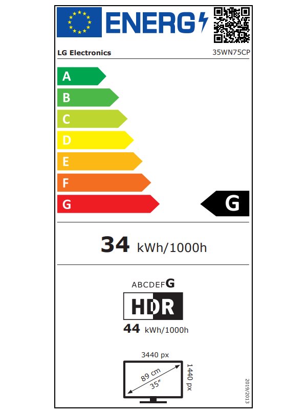 LG VA monitor 35WN75CP QHD / prohnutý / 35" / 3440x1440 / 300cd/m2 / 5ms GtG / 2x HDMI / DP / USB-C / repro