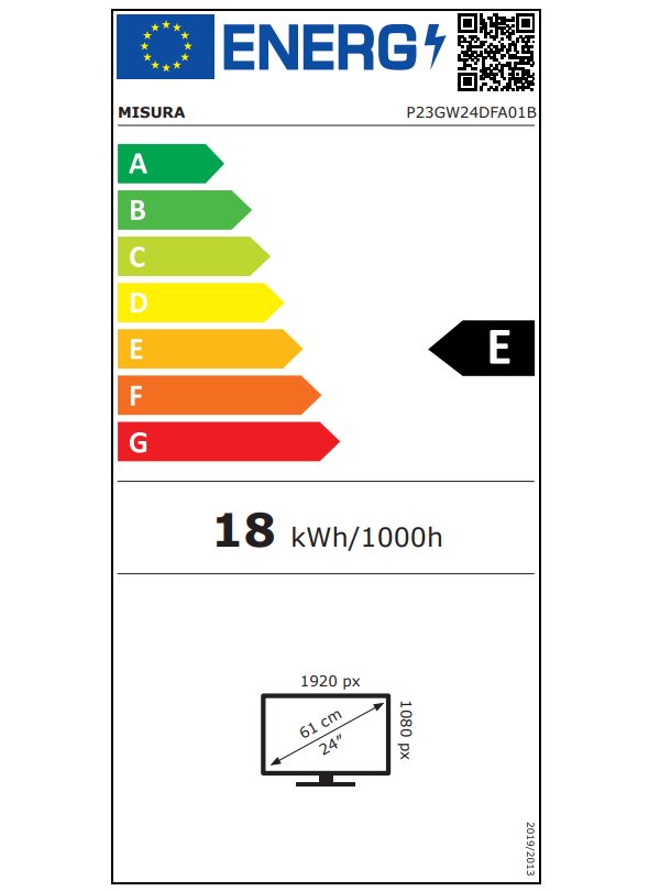 MISURA 24" LED P23GW24DFI01/ VA/ 1920x1080 (FHD)/ 3000:1/ 4ms/ 250 cd/m2/ HDMI/ DP/ USB-C/ REPRO/ VESA 100x100/ černý