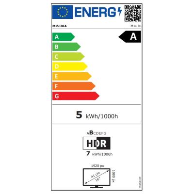 MISURA přenosný LCD monitor 16" M16TB / dotykový/ IPS/ 1920x1080/ 1200:1/ 30ms/ 300 cd/m2/ HDMI/ USB-C/ REPRO/ s baterií