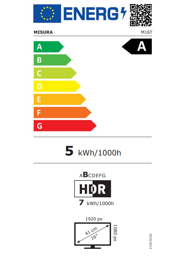 MISURA přenosný LCD monitor 16" M16T/ dotykový/ IPS/ 1920x1080/ 1200:1/ 30ms/ 300 cd/m2/ HDMI/ USB-C/ REPRO