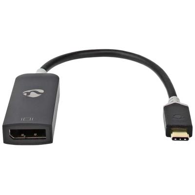 NEDIS kabelový adaptér USB 3.2 Gen 1/ USB-C zástrčka - DisplayPort zásuvka/ kulatý/ černý/ BOX/ 20cm