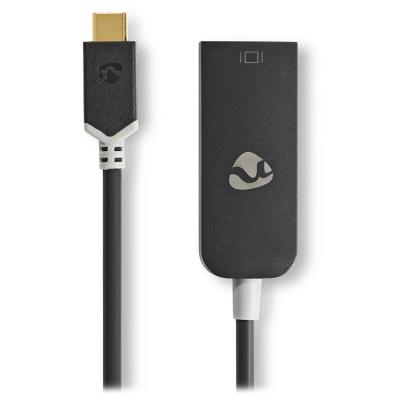 NEDIS kabelový adaptér USB 3.2 Gen 1/ USB-C zástrčka - DisplayPort zásuvka/ kulatý/ černý/ BOX/ 20cm