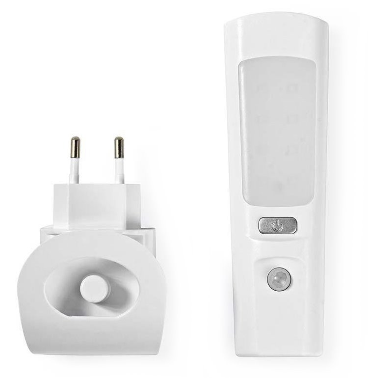 NEDIS LED orientační svítilna/ 37 lm/ síťové napájení/ 220 - 240 V AC 50 Hz/ 1.3 W/ dobíjecí/ bílá