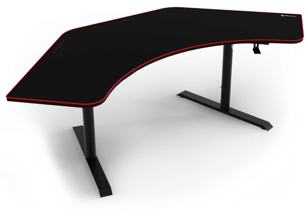 AROZZI herní stůl ARENA ANGELO Black/ rohový/ černý s červeným okrajem