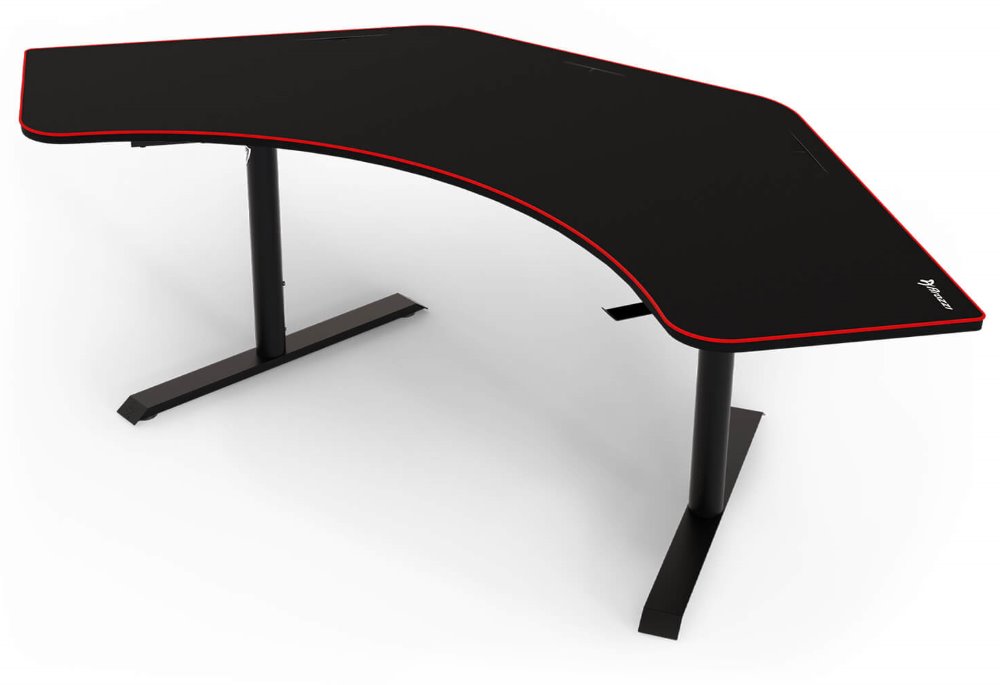 AROZZI herní stůl ARENA ANGELO Black/ rohový/ černý s červeným okrajem