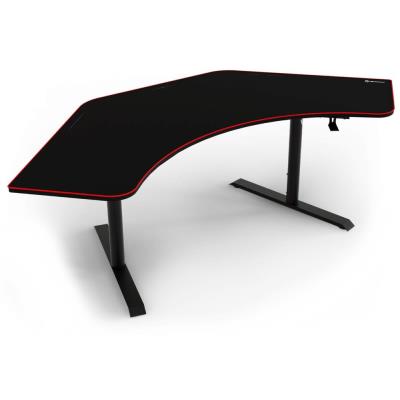 AROZZI herní stůl ARENA ANGELO Black/ rohový/ černý s červeným okrajem