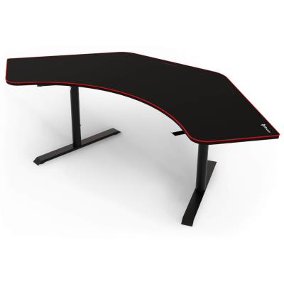 AROZZI herní stůl ARENA ANGELO Black/ rohový/ černý s červeným okrajem