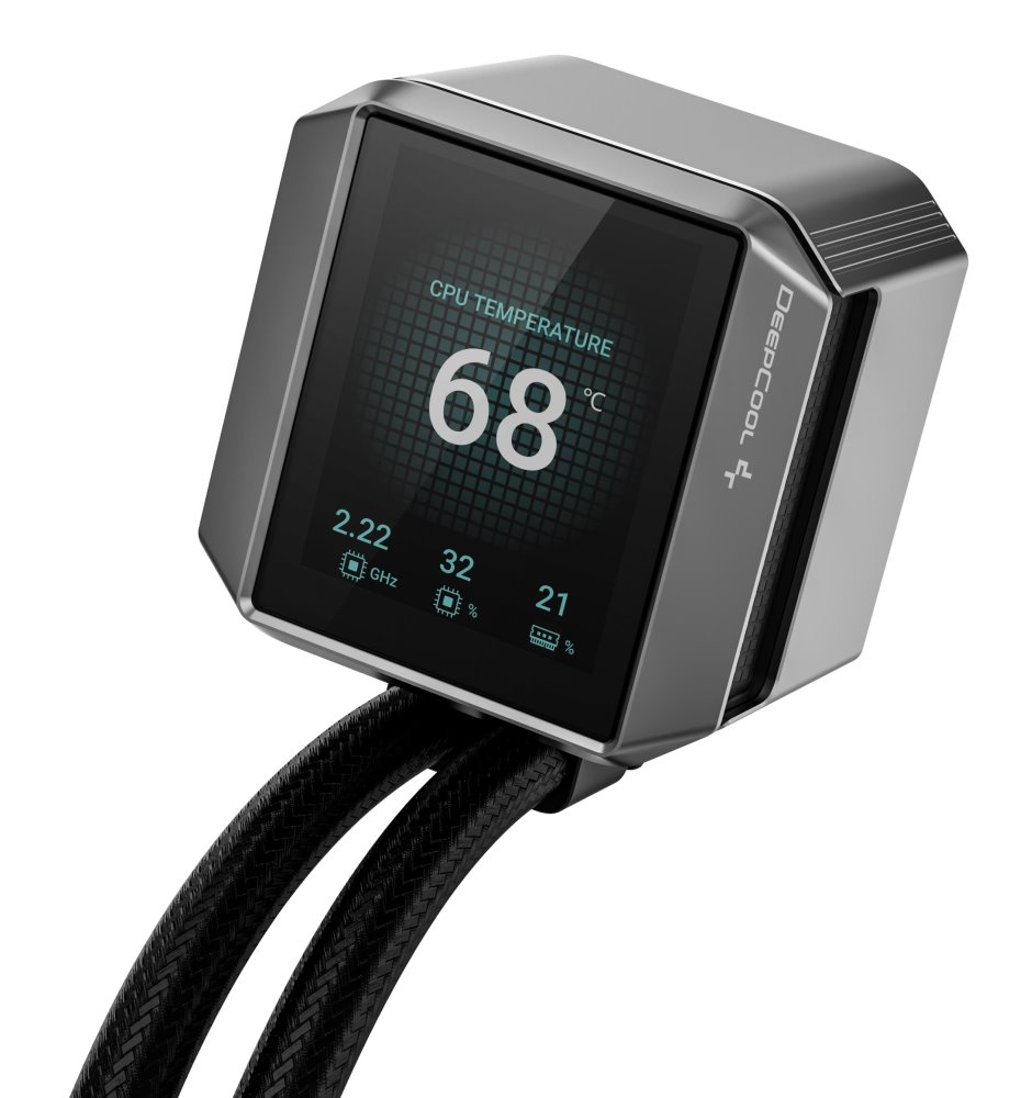 DEEPCOOL vodní chladič MYSTIQUE 360 / 3x120mm fan / dig. displej / Intel i AMD / černý