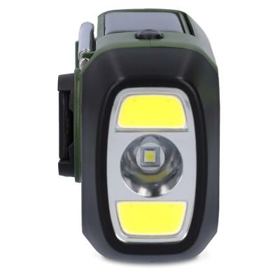 NEDIS přenosné nouzové rádio/ napájení z baterie/ z USB/ solární panel/ DAB+ / FM/ budík/ světlo/ černo-zelené