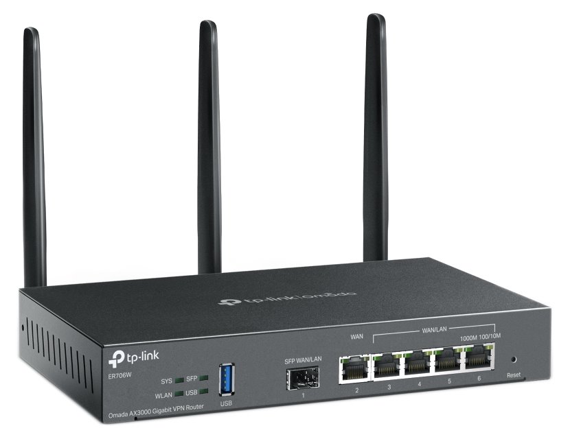 TP-Link ER706W VPN Router WiFi 6, 1x GWAN + 4x GWAN/LAN + 1x GWAN/LAN SFP, USB,  Omada SDN