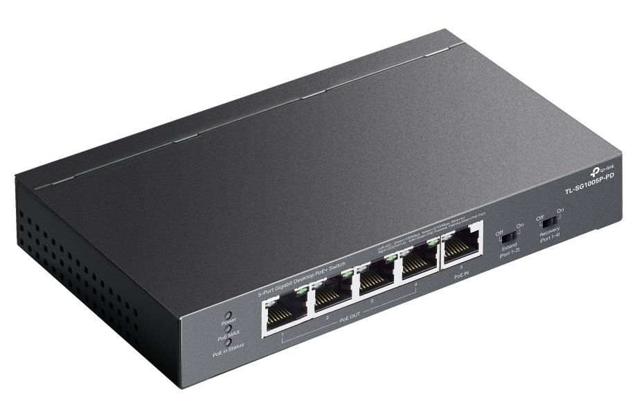 TP-Link TL-SG1005P-PD Switch 1x GLAN s PoE-in, 4x GLAN s PoE+