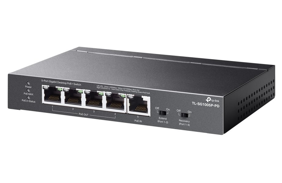 TP-Link TL-SG1005P-PD Switch 1x GLAN s PoE-in, 4x GLAN s PoE+
