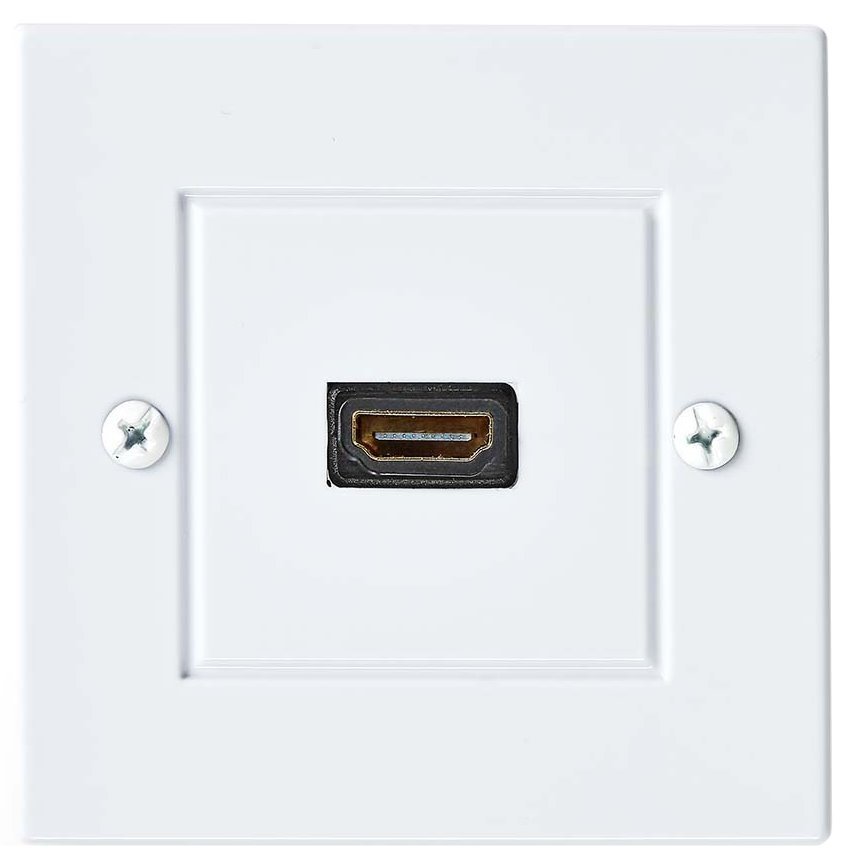 NEDIS nástěnný Box HDMI/ 1x HDMI zásuvka/ 4K@60Hz/ 18 Gbps/ pozlacené/ box/ černo-bílý