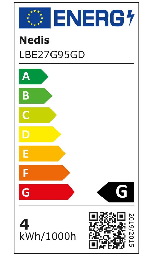 NEDIS LED žárovka E27/ G95/ 3,8 W/ 220 V/ 250 lm/ 2100 K/ stmívatelná/ extra teplá bílá/ retro styl
