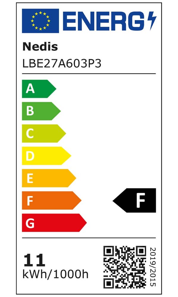 NEDIS LED žárovka E27/ A60/ 11 W/ 220 V/ 1055 lm/ 2700 K/ teplá bílá/ matná/ 3 kusy