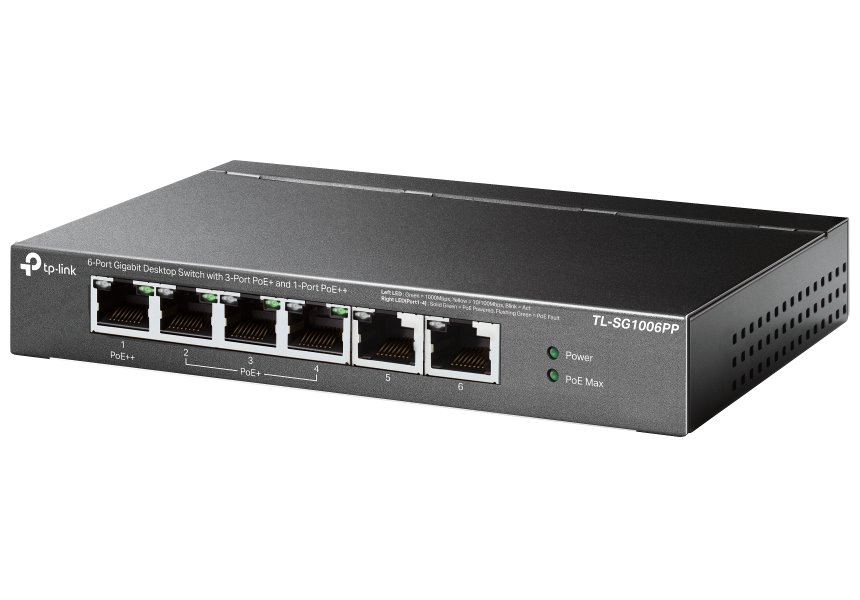 TP-Link TL-SG1006PP Switch 2x GLAN, 3x GLAN s PoE+, 1x GLAN s PoE++