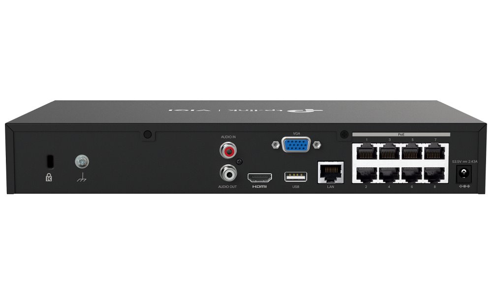 TP-Link VIGI NVR1008H-8MP síťový videorekordér 8 kanálů, 8x Lan s PoE, 2x USB