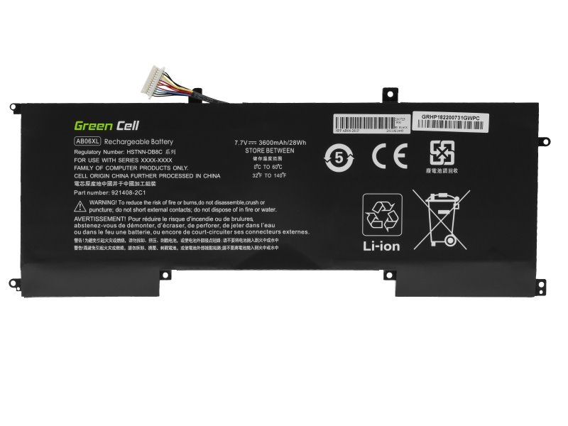 Green Cell baterie HP182/ 7.7V/ 3600 mAh/ Li-Po/ HP AB06XL HSTNN-DB8C TPN-I128 pro HP Envy 13-AD102NW 13-A / neorigináln