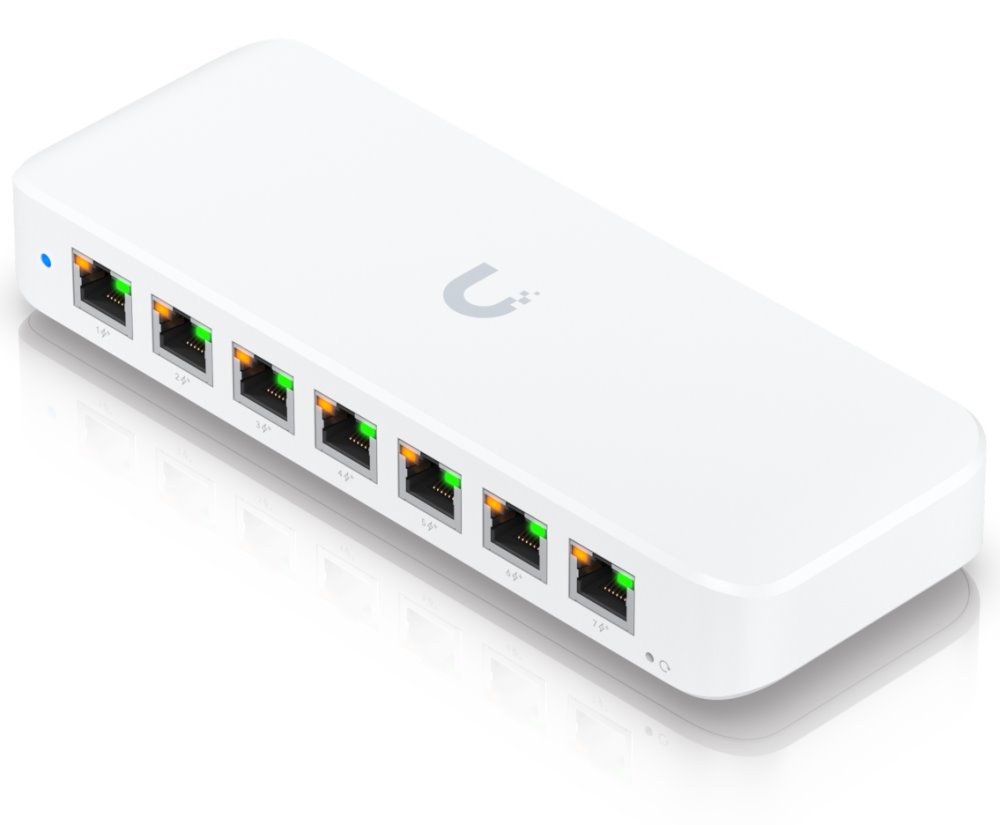 Ubiquiti UniFi Switch Ultra - 8x GbE, 1x PoE++ In, 7x PoE+ Out (bez napájecího adaptéru)
