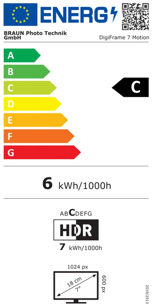 Braun fotorámeček 7 Motion  (7", 1024x600px, 16:9 LED, FullHD, 4GB)