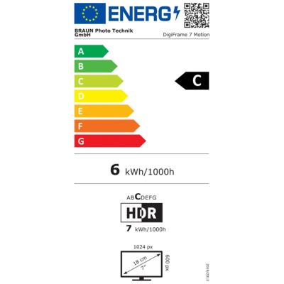 Braun fotorámeček 7 Motion  (7", 1024x600px, 16:9 LED, FullHD, 4GB)