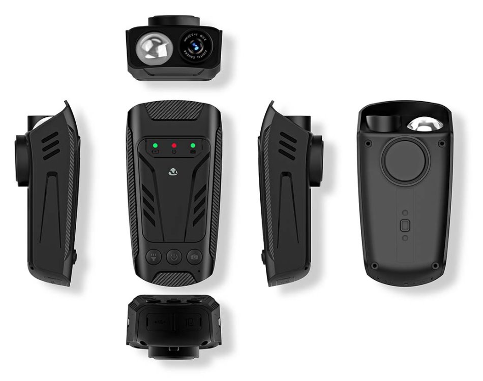 NEDIS multifunkční cyklistická kamera 3v1/ Full HD/ 2Mpix/ LED světlomet/ klakson/ USB-C/ slot micro SD/ černá