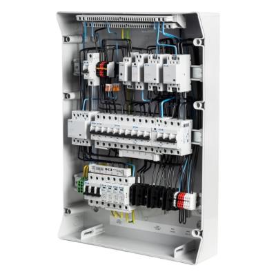 Solarmi AC25 osazený rozvaděč pro fotovoltaiku, jističe, chránič, 10kW 3f, plný automatický backup, 25A