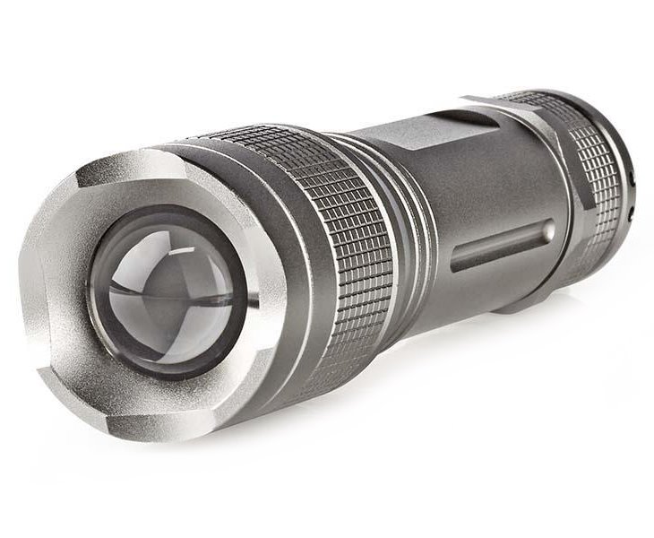 NEDIS LED svítilna/ napájení z baterie/ 4,5 V DC/ 5 W/ 330 lm/ dosah 200 m/ šedá
