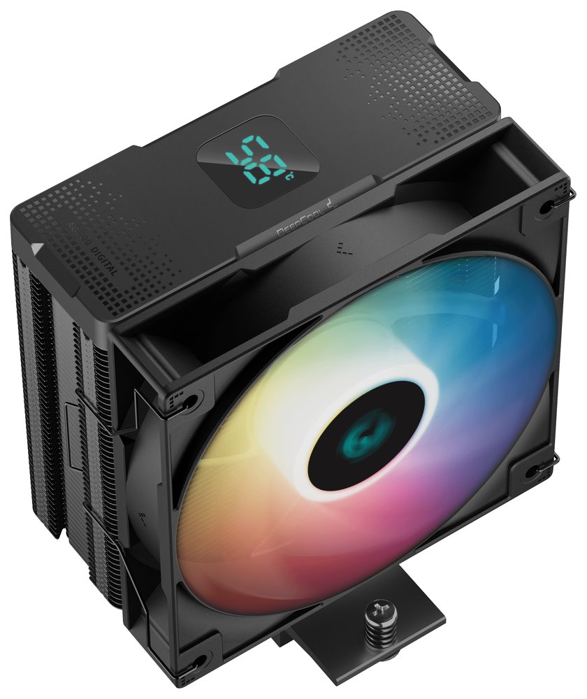 DEEPCOOL chladič AG400 Digital / 120mm fan ARGB / 4x heatpipes / PWM / pro Intel i AMD / černý