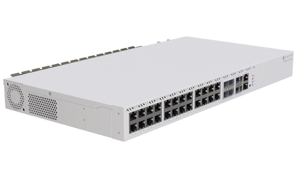 MikroTik Cloud Router Switch CRS326-4C+20G+2Q+RM 650MHz, 2x 40 QSFP+, 20x 2,5 GbE, 4x 2,5 GbE/10 SFP+, L6, 2x PSU,1U