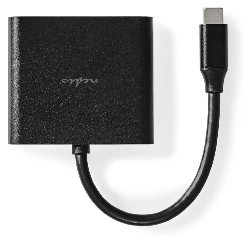 NEDIS USB 3.2 Gen 1 adaptér/ USB-C zástrčka - USB-A zásuvka - USB-C zásuvka/ výstup HDMI/ černý/ box/ 10 cm