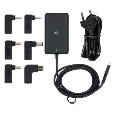 NEDIS univerzální adaptér k notebooku/ 65 W/ 5 / 9 / 12 / 15 / 20 V DC/ 2.4 / 3.0 / 3.25 A/ USB-C
